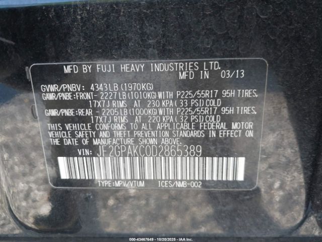 Subaru Crosstrek 2.0i Limited Image 13